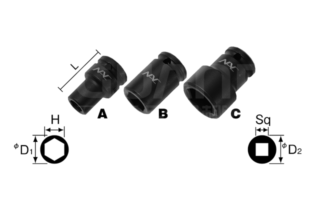 标准内六角套-6.35mm(1/4”)方形驱动套筒