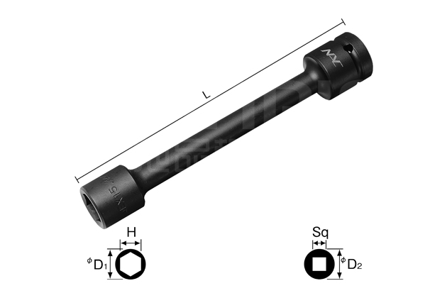 加长杆套筒-12.7mm(1/2”)方形驱动套筒